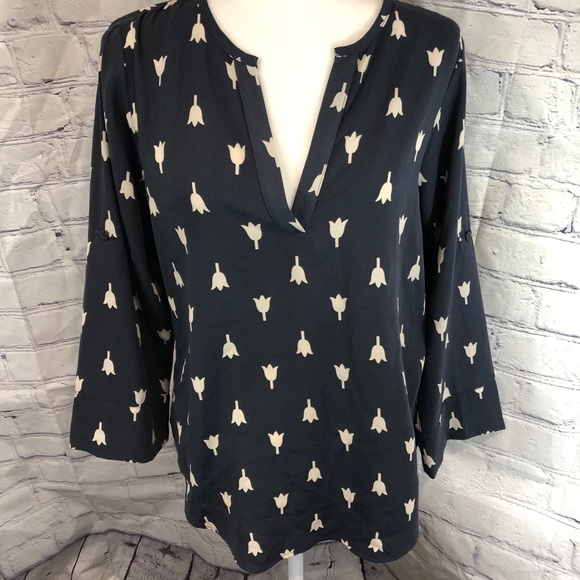 41Hawthorn Stitch Fix Blouse Blue White Small - Picture 1 of 7